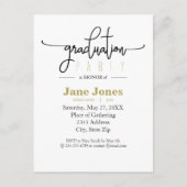 Elegant Afstuderen Faux Gold Foil Party Invitation Briefkaart (Voorkant)