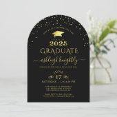 Elegant Afstuderen Faux Metallic Gold 2025 Kaart (Staand voorkant)