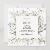 Elegant afstuderen floral brunch kaart (Voorkant)