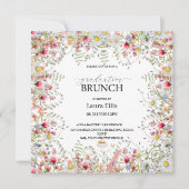 Elegant afstuderen floral brunch kaart (Voorkant)