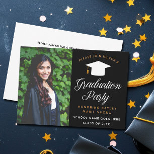 Elegant Afstuderen Foto 2023 Black Graduation Part Kaart