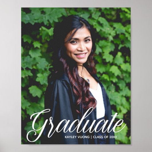 Elegant Afstuderen Foto 2023 Graduation Party Poster (Voorkant)