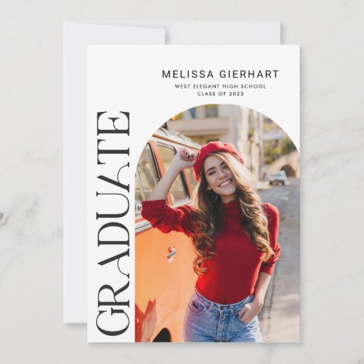Elegant Afstuderen Foto 2025 College Afstudeerder Aankondiging (Voorkant)