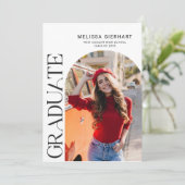 Elegant Afstuderen Foto 2025 College Afstudeerder Aankondiging (Staand voorkant)