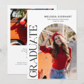 Elegant Afstuderen Foto 2025 College Afstudeerder Aankondiging (Voorkant / Achterkant)