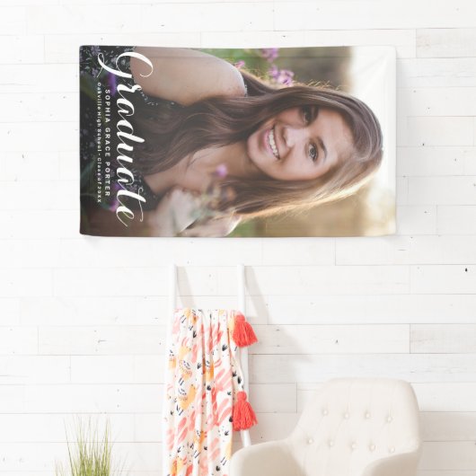 Elegant Afstuderen Foto Afstudeerder Party Spandoek (Insitu)