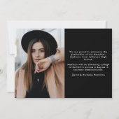 Elegant Afstuderen Foto Afstuderen Aankondiging (Achterkant)