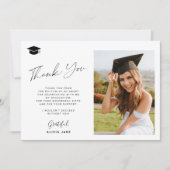 Elegant afstuderen foto afstuderen bedankkaart kaart (Voorkant)