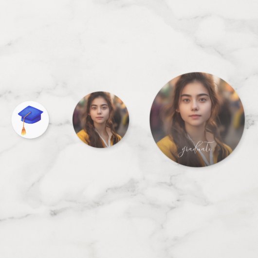 Elegant Afstuderen Foto Afstuderen Confetti (Voorkanten)