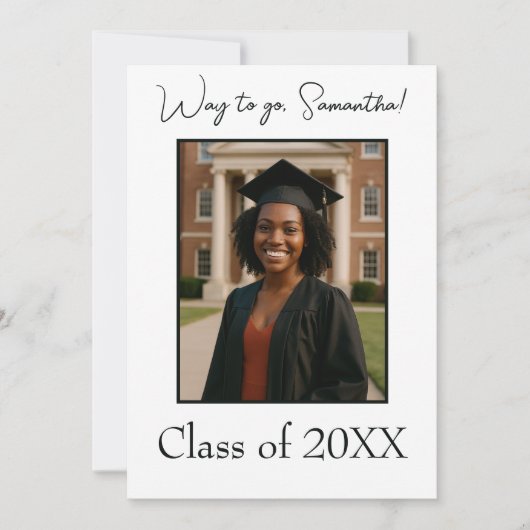 Elegant Afstuderen foto Modern Kaart (Voorkant)