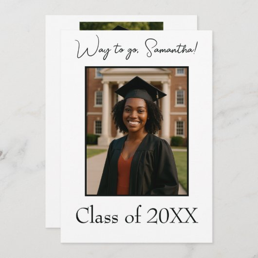 Elegant Afstuderen foto Modern Kaart (Voorkant / Achterkant)