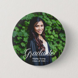 Elegant Afstuderen Foto Persoonlijk Afstuderen Ronde Button 5,7 Cm