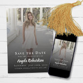 Elegant Afstuderen Foto Typografie Save the Date Aankondiging