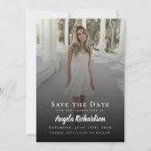 Elegant Afstuderen Foto Typografie Save the Date Aankondiging (Voorkant)