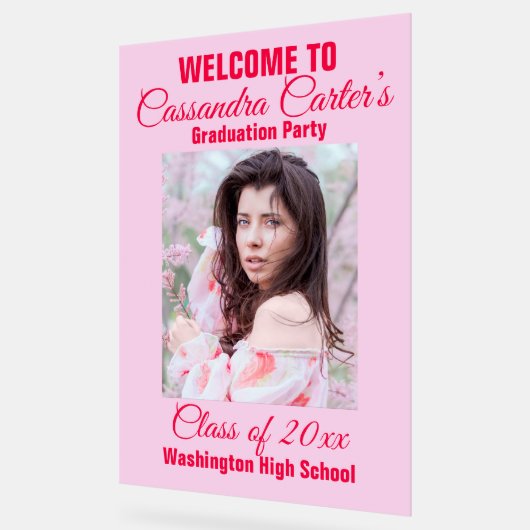 Elegant Afstuderen foto welkomstbord Acryl Bord (Hoek)