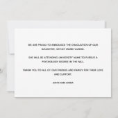 Elegant Afstuderen Foto Zwart Goud 2025 Afstuderen Aankondiging (Achterkant)