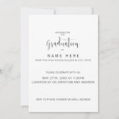 Elegant Afstuderen Fotoaankondiging / Uitnodiging (Achterkant)