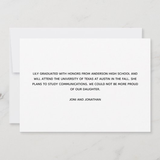 Elegant Afstuderen Fotocollage 2025 Afstuderen Aankondiging (Achterkant)