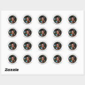 Elegant Afstuderen Fotojaar Glitter Ronde Sticker (Vel)