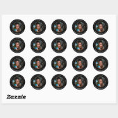 Elegant Afstuderen Fotojaar Zwart Goud Ronde Sticker (Vel)