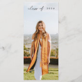 Elegant Afstuderen Fotokalligrafie Menu Kaart (Achterkant)