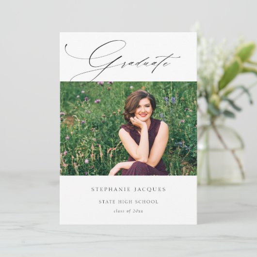 Elegant Afstuderen Fotoklasse van aankondiging (Staand voorkant)