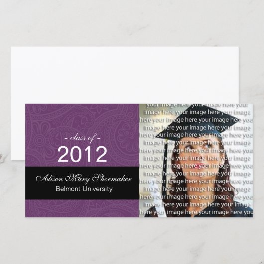 Elegant Afstuderen Fotoreclamekaarten Aankondiging (Voorkant / Achterkant)