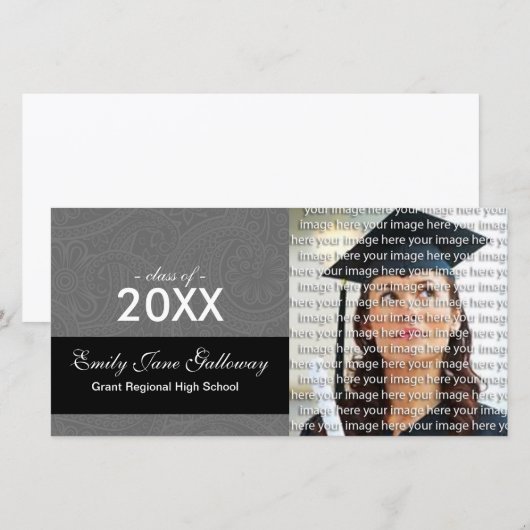 Elegant Afstuderen Fotoreclamekaarten Aankondiging (Voorkant / Achterkant)