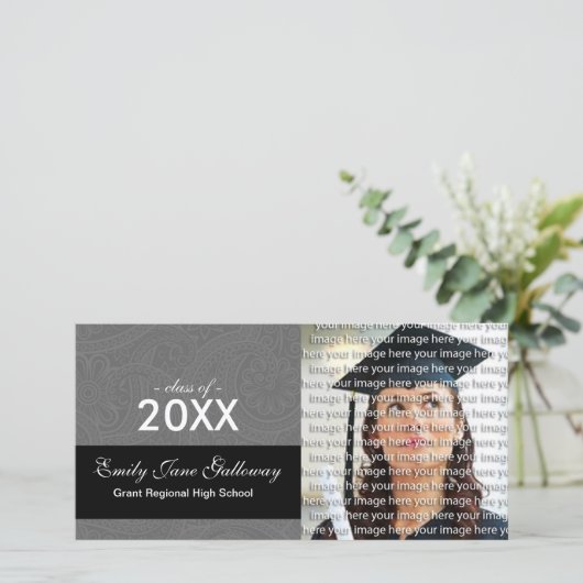Elegant Afstuderen Fotoreclamekaarten Aankondiging (Staand voorkant)
