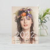 Elegant Afstuderen Foto's van Floral Klasse 2022 Kaart (Staand voorkant)