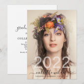 Elegant Afstuderen Foto's van Floral Klasse 2022 Kaart (Voorkant / Achterkant)