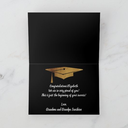 Elegant Afstuderen Gefeliciteerd Faux Gold Kaart (Binnen)