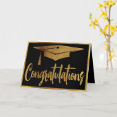 Elegant Afstuderen Gefeliciteerd Faux Gold Kaart (Gele Bloem)