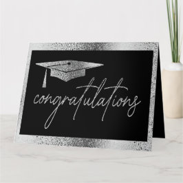 Elegant Afstuderen Gefeliciteerd Faux Silver Kaart