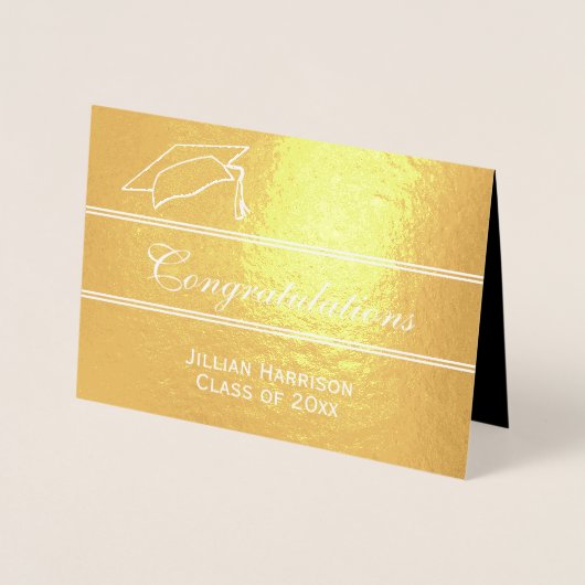 Elegant Afstuderen Gefeliciteerd Folie Kaarten (Voorkant)