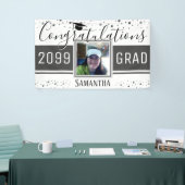 Elegant Afstuderen Gefeliciteerd Foto grijs Spandoek (Beurs)