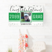 Elegant Afstuderen Gefeliciteerd Foto groen Spandoek (Insitu)