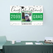 Elegant Afstuderen Gefeliciteerd Foto groen Spandoek (Beurs)