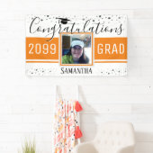 Elegant Afstuderen Gefeliciteerd Foto Oranje Spandoek (Insitu)