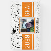Elegant Afstuderen Gefeliciteerd Foto Oranje Spandoek (Verticaal)