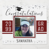 Elegant Afstuderen Gefeliciteerd Foto wijn Bier Etiket (Enkel label)