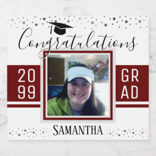 Elegant Afstuderen Gefeliciteerd Foto wijn Bier Etiket