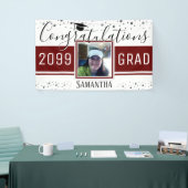 Elegant Afstuderen Gefeliciteerd Foto wijn Spandoek (Beurs)