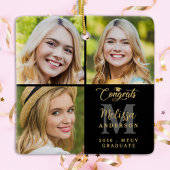 Elegant Afstuderen gepersonaliseerde 3 fotocollage Keramisch Ornament