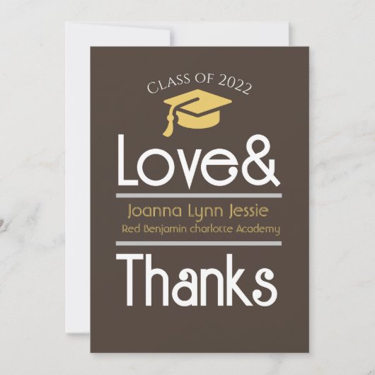 Elegant Afstuderen Gold Pet Bedankt Script Foto (Voorkant)