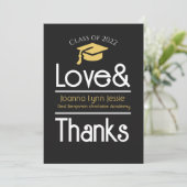 Elegant Afstuderen Gold Pet Bedankt Script Foto (Staand voorkant)