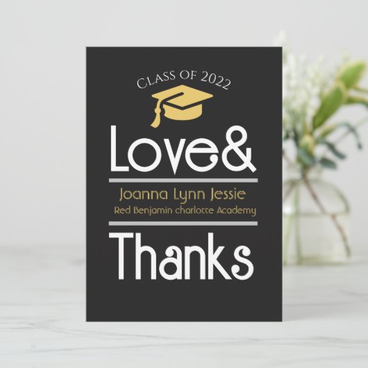 Elegant Afstuderen Gold Pet Bedankt Script Foto (Staand voorkant)