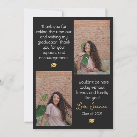 Elegant Afstuderen Gold Pet Bedankt Script Foto (Achterkant)