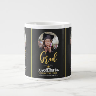 Elegant Afstuderen Gold Pet Bedankt Script Foto Grote Koffiekop