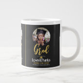 Elegant Afstuderen Gold Pet Bedankt Script Foto Grote Koffiekop (Rechts)